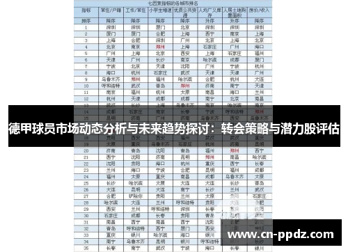 德甲球员市场动态分析与未来趋势探讨：转会策略与潜力股评估